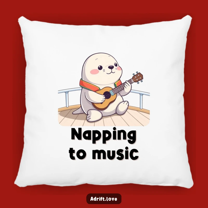 Funny Seal Ukulele Pillow: Comfy Tunes for Your Couch