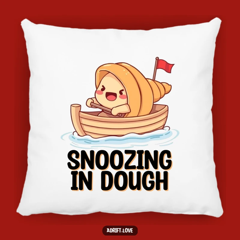 Funny Croissant Rowing Boat Pillow: Comfy Breakfast Humor