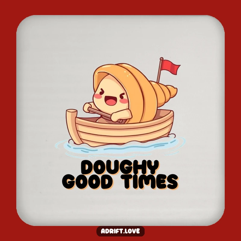 Funny Croissant Rowing Boat Coaster: Protect Surfaces with Pastry Humor