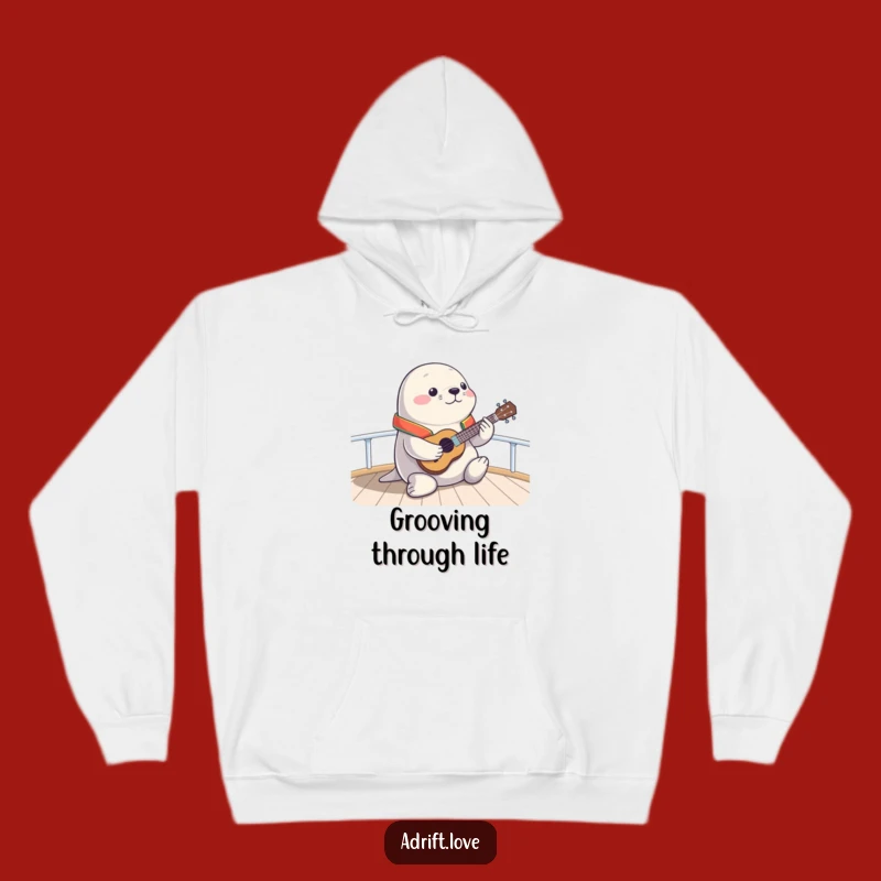Funny Seal Ukulele Hoodie: Cozy Up with Marine Musical Fun