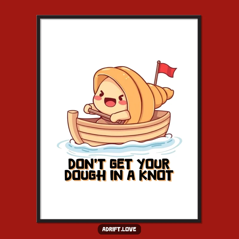 Funny Free Printable Wall Art: Croissant Rowing Boat - Whimsical Pastry Downloadable Decor